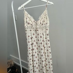 Free people long summer floral dress with slit